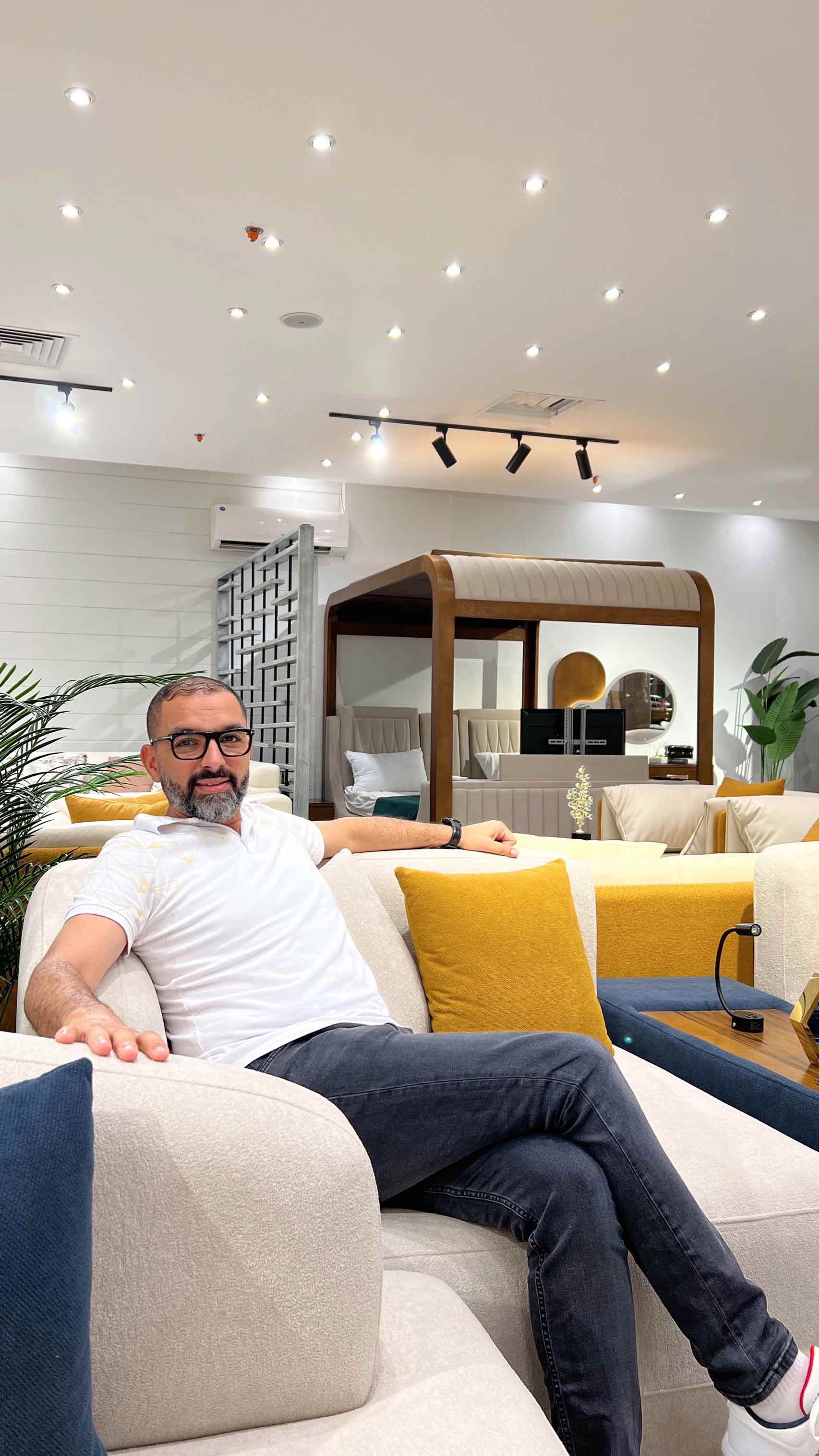 Gamal Abo Elezz with custom furniture in luxury villa